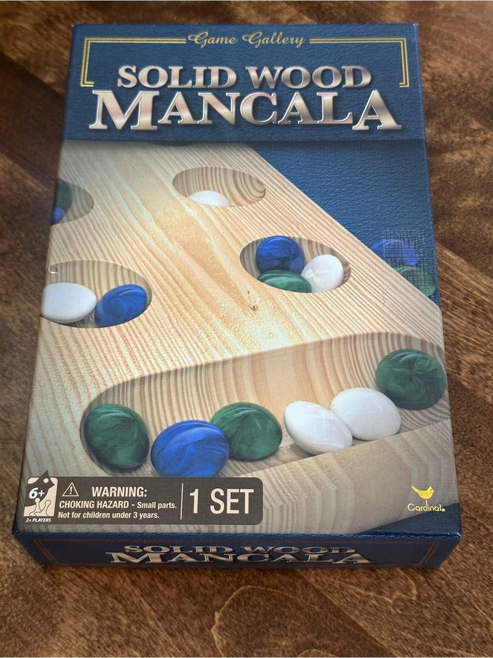 Gallery Solid Wood Mancala - Blue, Green, White